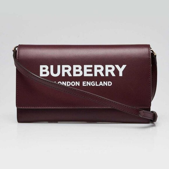 Burberry Mahogany Red Leather Hazelmere Wallet on Strap Bag - Picture 1 of 10